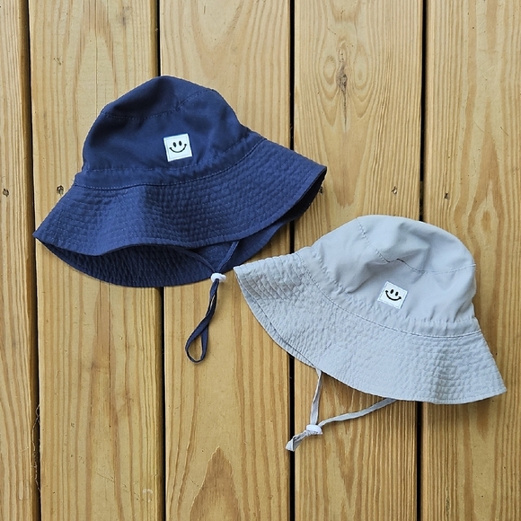 Set Of MaxNova Baby Sun Hats Navy/Gray - Picture 1 of 9